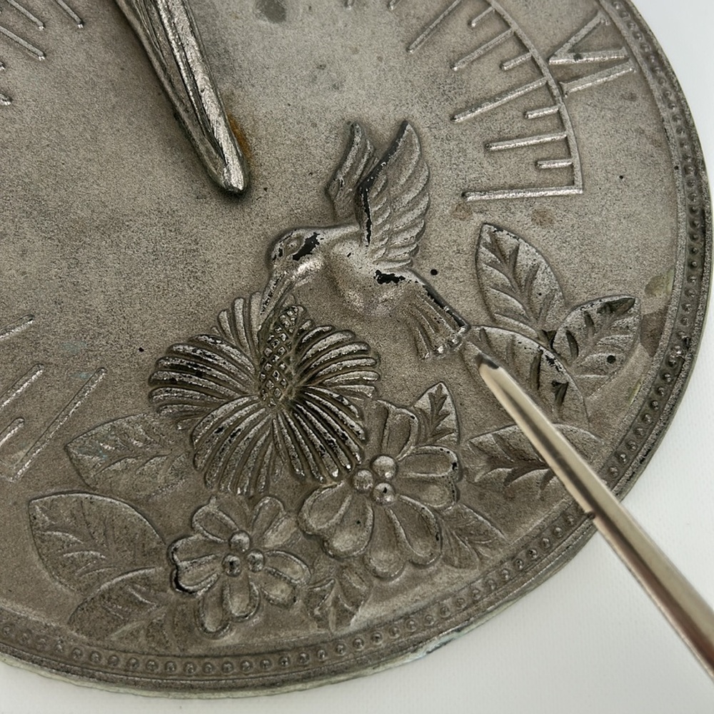 Vintage Brassbell Ind Co Ltd Hummingbird Hibiscus Garden Sundial - Picture 7 of 8
